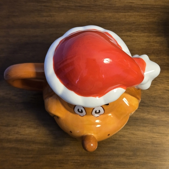 Grinch & Max Ceramic Holiday Mugs w/ Santa Hat Lids – 23 oz – Dr. Seuss Set of 2 - Picture 9 of 16